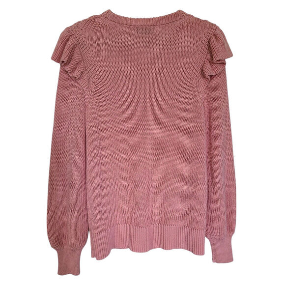 Summersalt The Flirty Ruffle Sleeve Sweater Relaxed Fit Size Small Pink - Picture 4 of 6